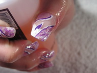 Zselés beépített kagyló,csill.szál,akryl dísz.